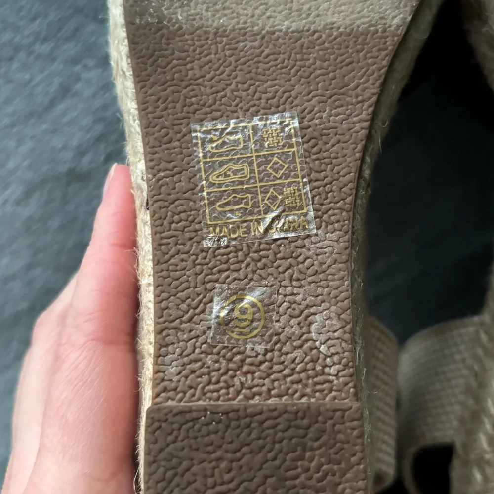 Journee Collection Black and Beige Espadrille Lace-up Wedges - Picture 8 of 12